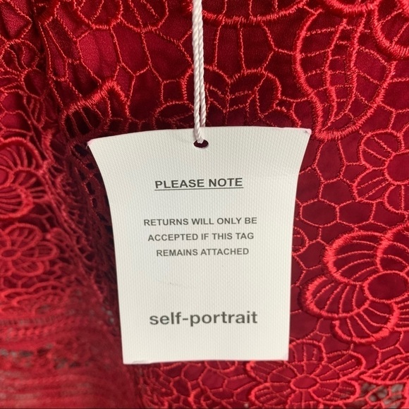 Self Portrait Red Floral Blush Midi Dress Size US 8 - Picture 7 of 16